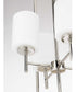 Replay 4-Light Etched White Glass Modern Pendant Light Polished Nickel