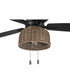 52" Woven 3-Light Indoor/Outdoor Ceiling Fan Flat Black