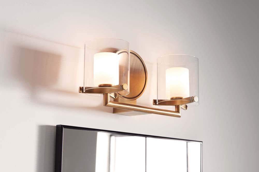 Rixon 2-Light Vanity in Heritage Brass