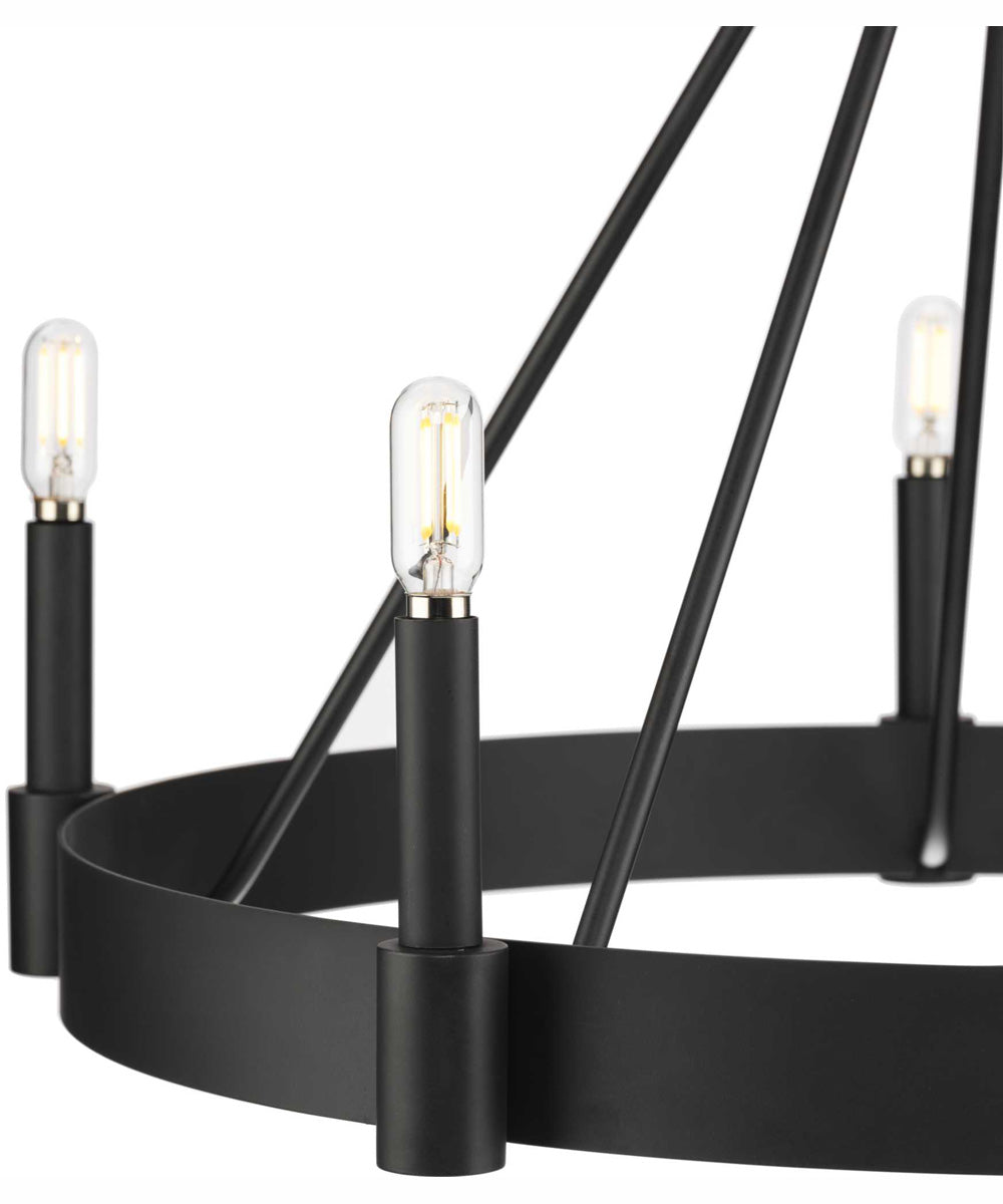 Breckenridge 5-Light Rustic Farmhouse Chandelier Matte Black