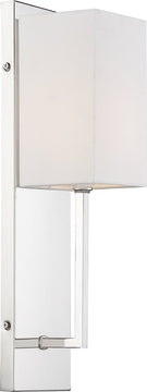 5"W Vesey 1-Light Vanity & Wall Polished Nickel / White Fabric