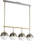 Duke 4-Light Linear Pendant Satin Nickel / Satin Brass