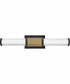 Zevi LED-Light Medium LED Vanity in Black with Lacquered Brass Accents