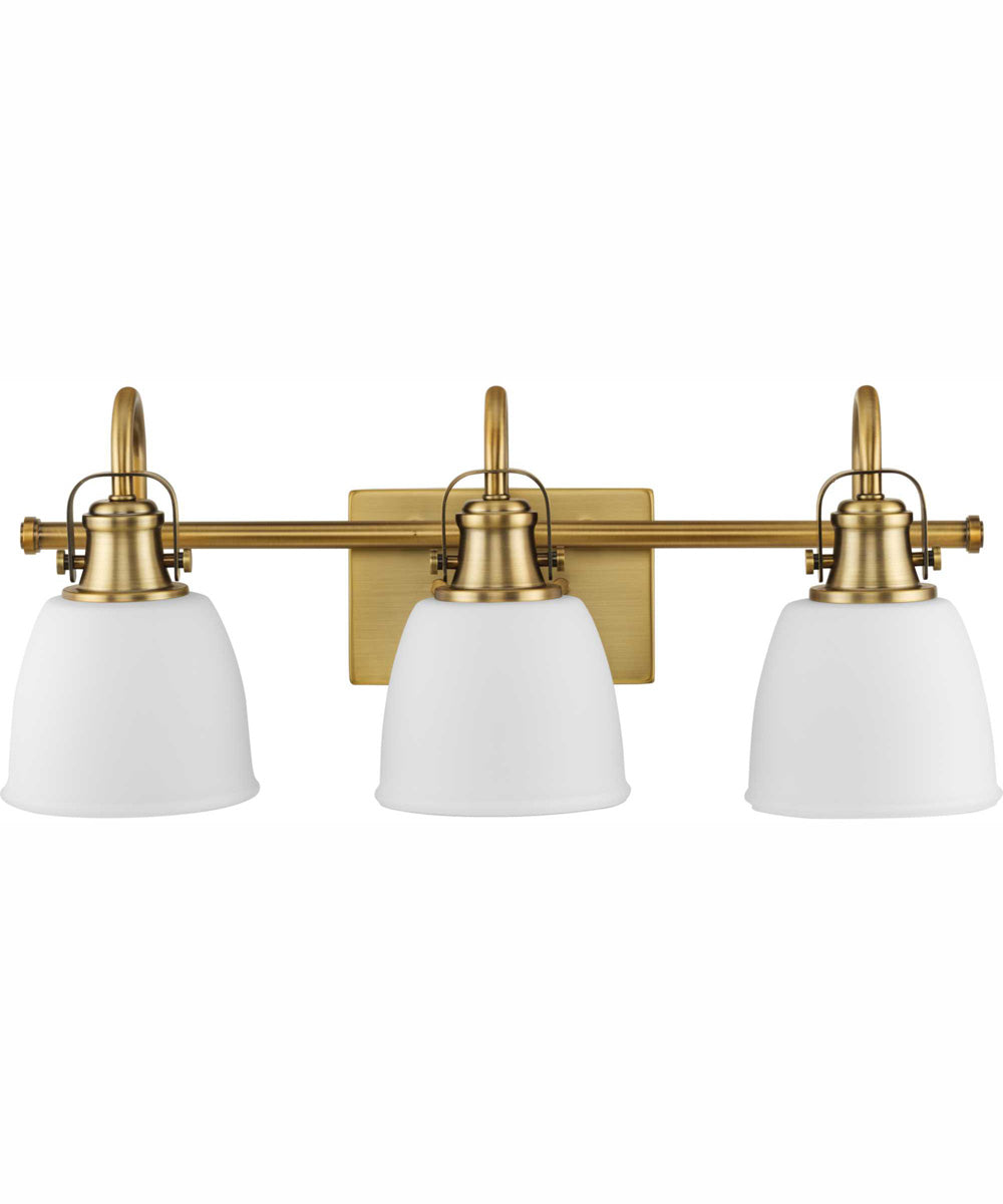 Presto 3-Light Coastal Bath Vanity Light Vintage Brass