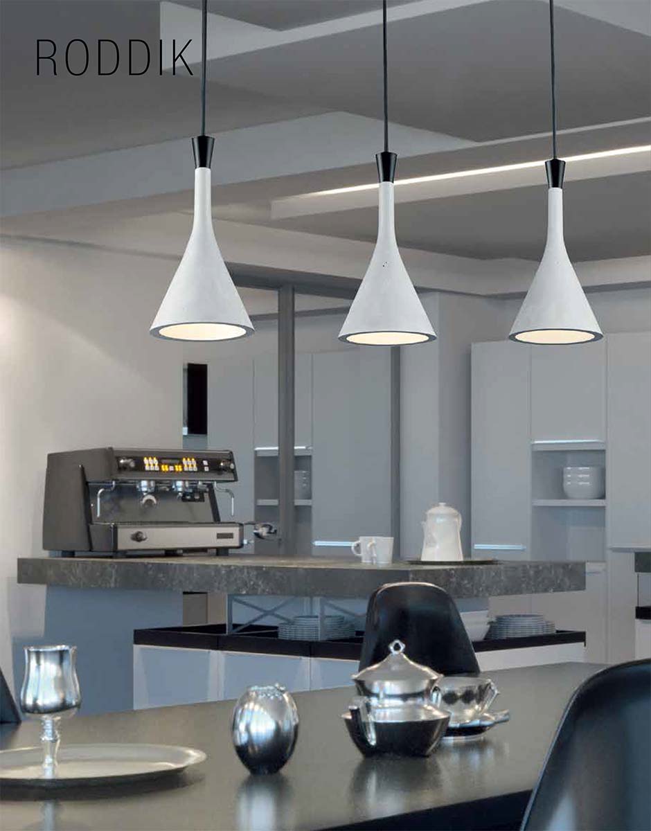 6"W Roddik 1-Light  Pendant Museum Grey