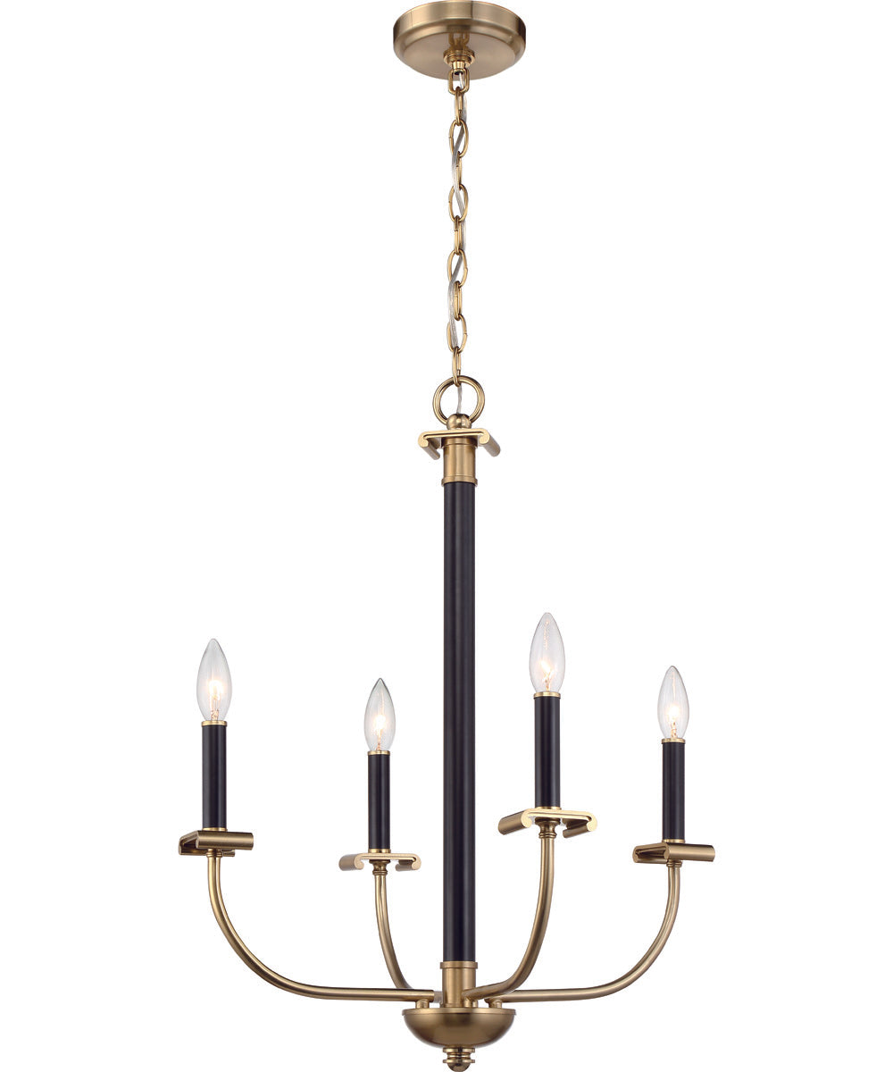 Stanza 4-Light Chandelier Flat Black/Satin Brass