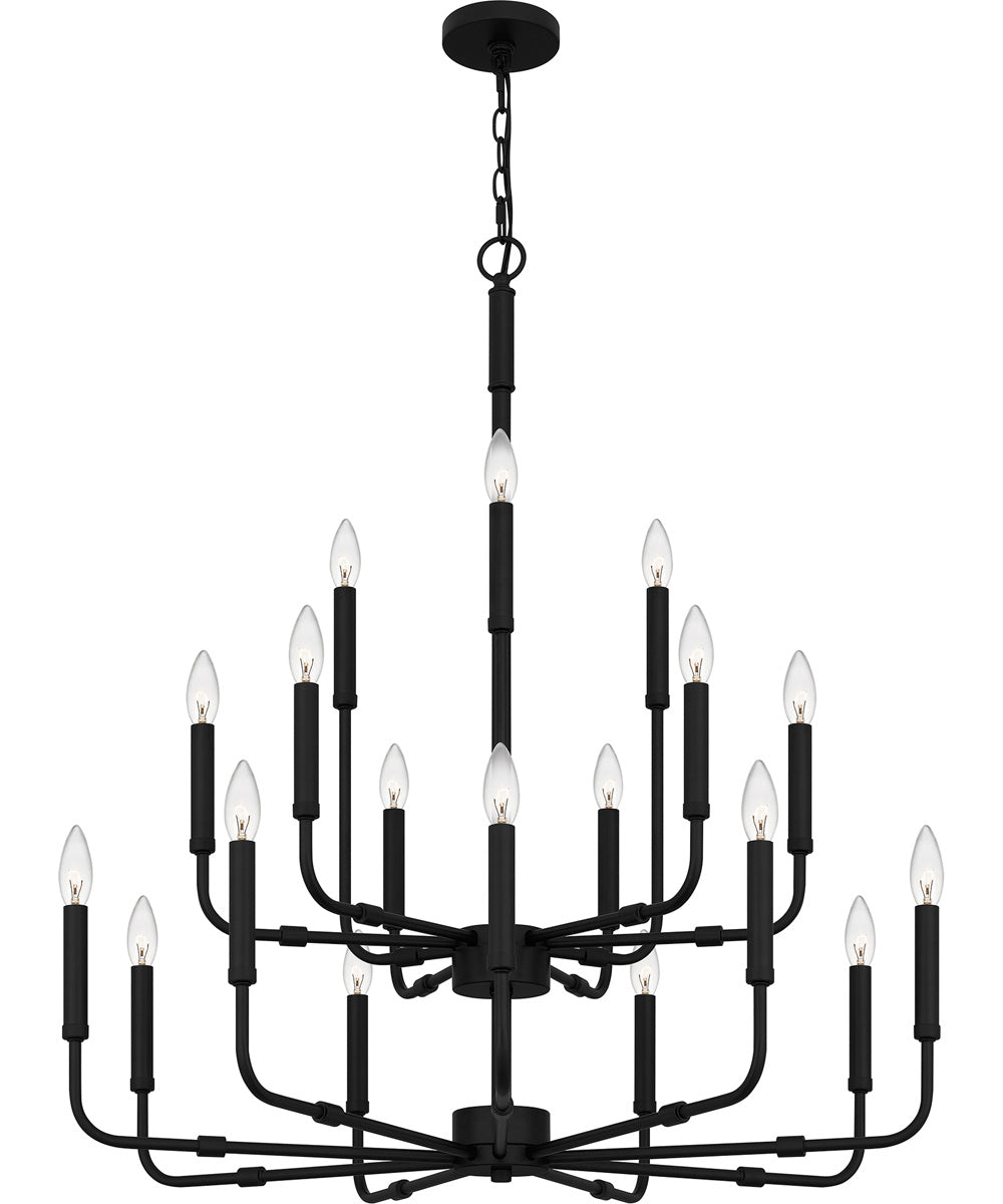 Abner 18-light Chandelier Matte Black