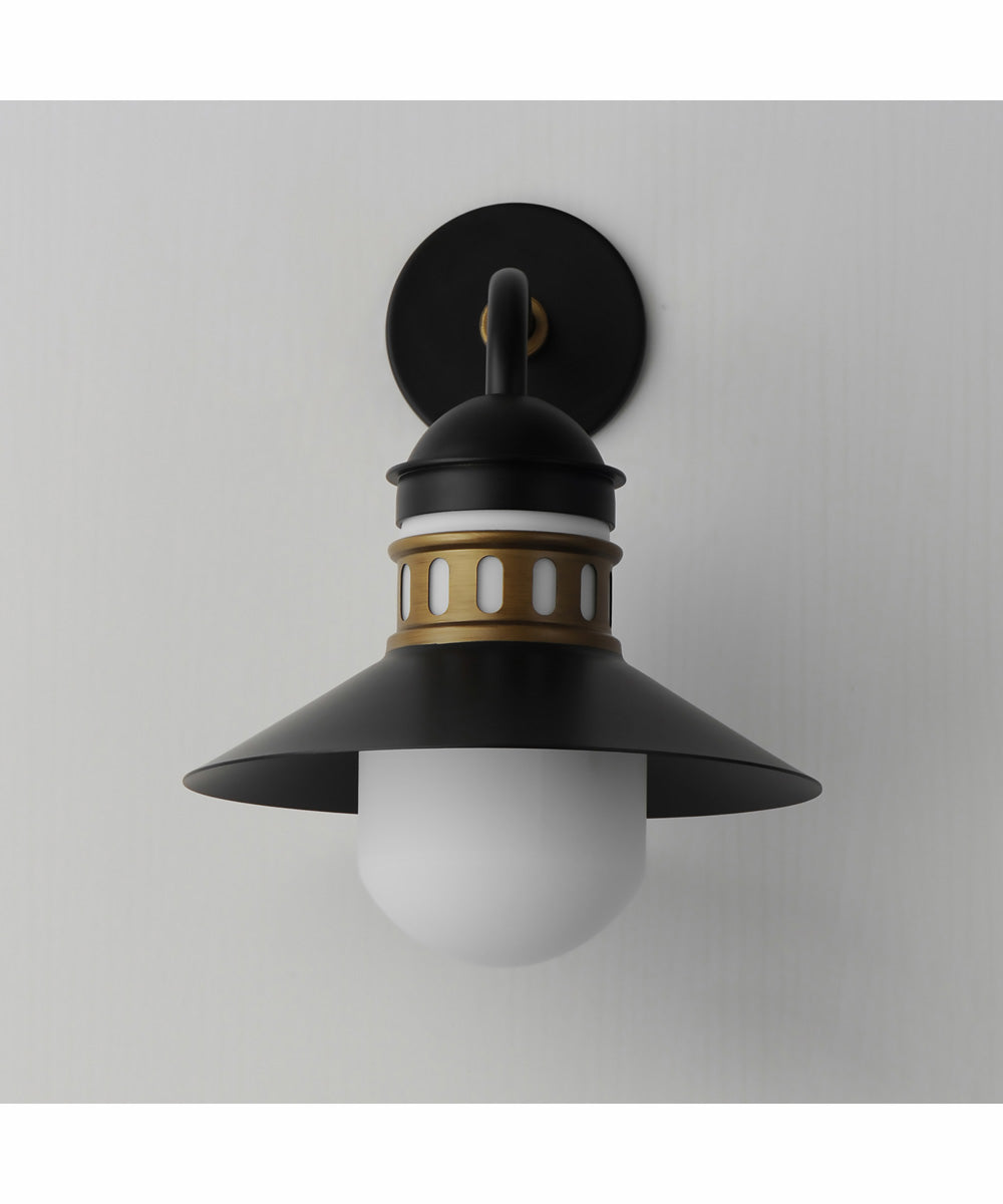 Admiralty 1-Light Outdoor Wall Sconce Black / Antique Brass