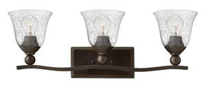 26"W Bolla 3-Light Bath Three Light in Olde Bronze with Clear Seedy