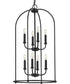 Leyden 8-Light Farmhouse Style Foyer Pendant Light Matte Black