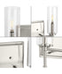 Elara 2-Light New Traditional Clear Glass Bath Vanity Light Brushed Nickel