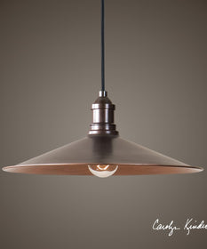 14"W Barnstead 1 Light Copper Pendant