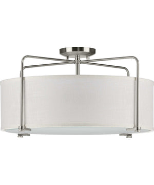 Kempsey 3-Light Semi-Flush Convertible Brushed Nickel