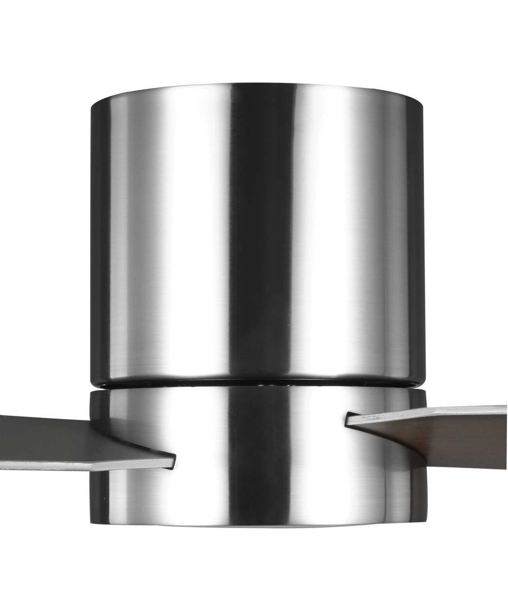 Braden 44" 3-Blade LED Mid-Century Modern Indoor Hugger Ceiling Fan Brushed Nickel