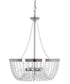 Alsy 16"W 4-Lights Bling Polished Nickel Pendant Chandelier with Crystal Glass Beads