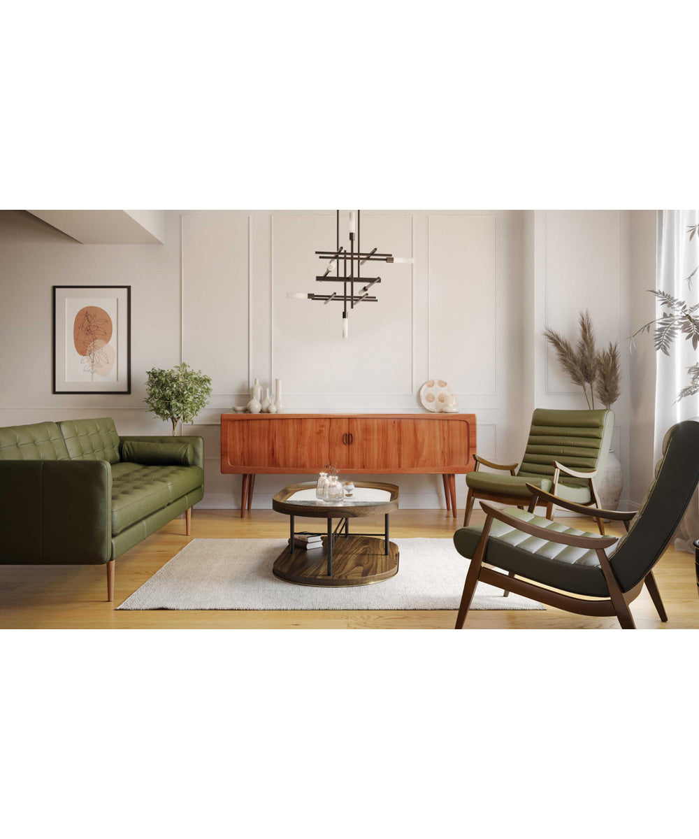 Quadrant LED 6-Light Modern Style Chandelier Light Matte Black