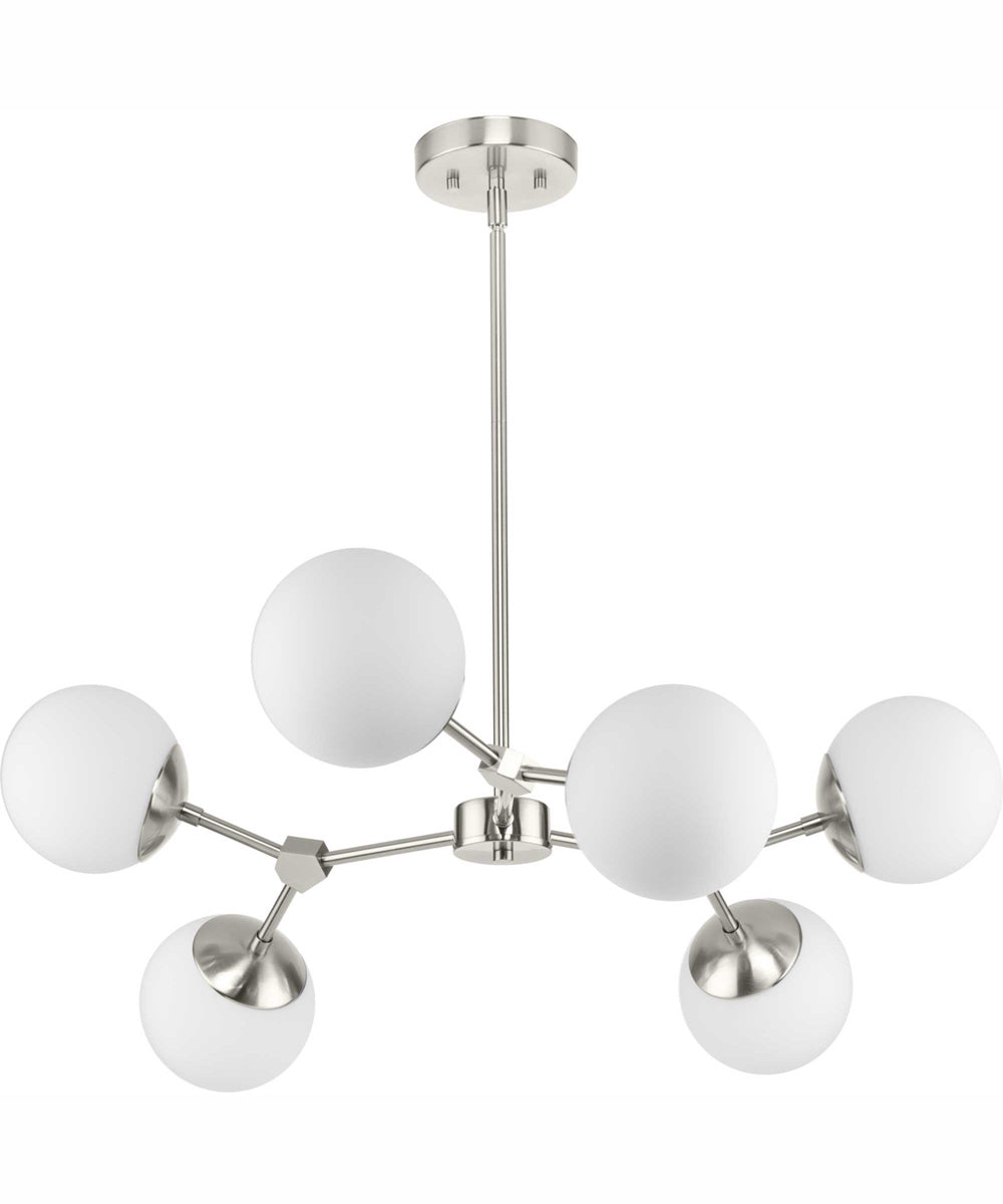 Haas 6-Light Mid-Century Modern Chandelier Brushed Nickel