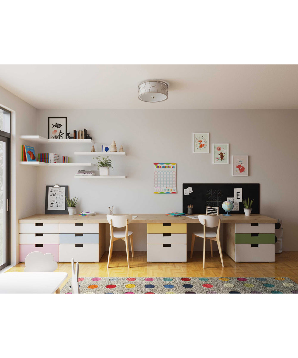 Landree 16" 3-Light Flush Mount Silver Ridge