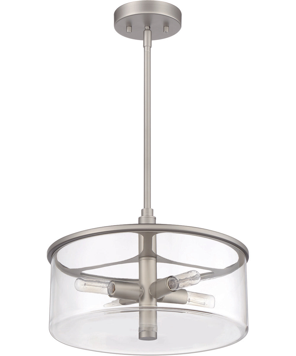 Hailie 4-Light Pendant Satin Nickel