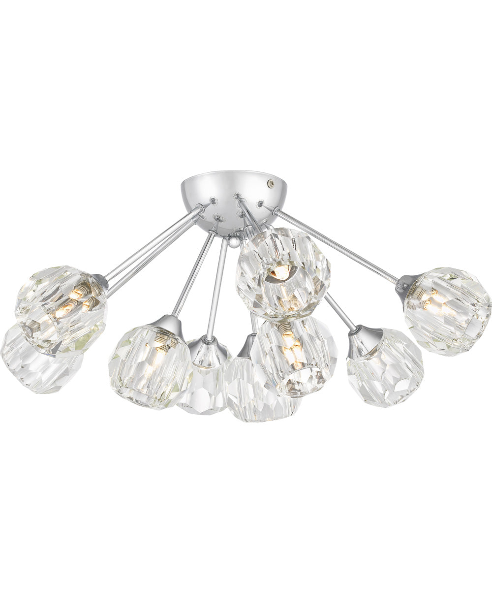 Spellbound 9-light Semi Flush Mount Polished Chrome
