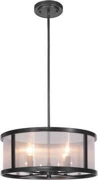 18"W Danbury 4-Light Pendant Light Matte Black