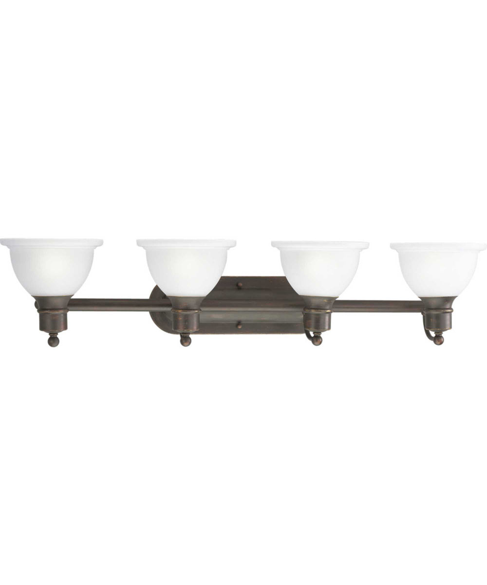 Madison 4-Light Etched Glass Traditional Bath Vanity Light Antique Bronze