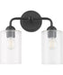 Tamara Day's Charlotte 2-light Bath Vanity Light Matte Black
