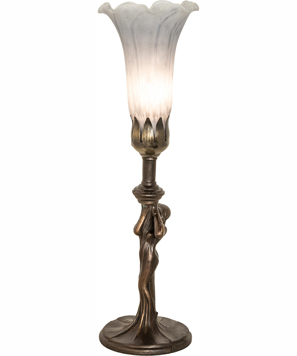15" High Gray Nouveau Lady Accent Lamp