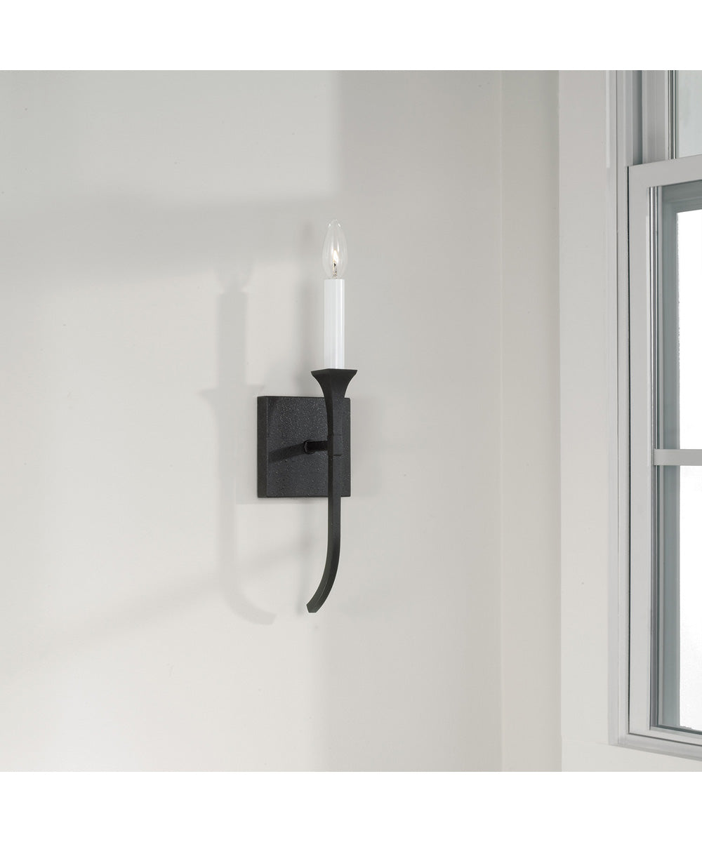 Decklan 1-Light Sconce Black Iron