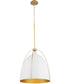 3-light Pendant Studio White w/ Aged Brass