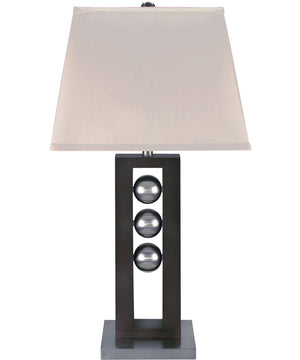 Pelota 1-Light Table Lamp Ps/D. Walnut/Off-White Fabric Shade