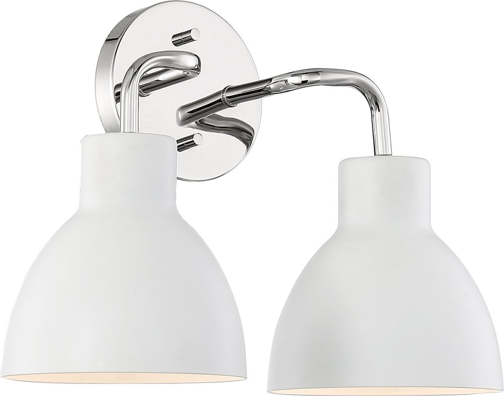14"W Sloan 2-Light Vanity & Wall Polished Nickel / White