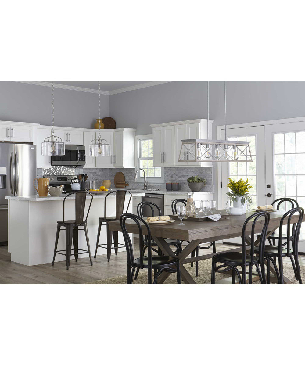 Leyden 1-Light Clear Glass Farmhouse Style Hanging Pendant Light Brushed Nickel