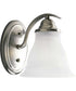 Trinity 1-Light Etched Glass Traditional Bath Vanity Light Brushed Nickel