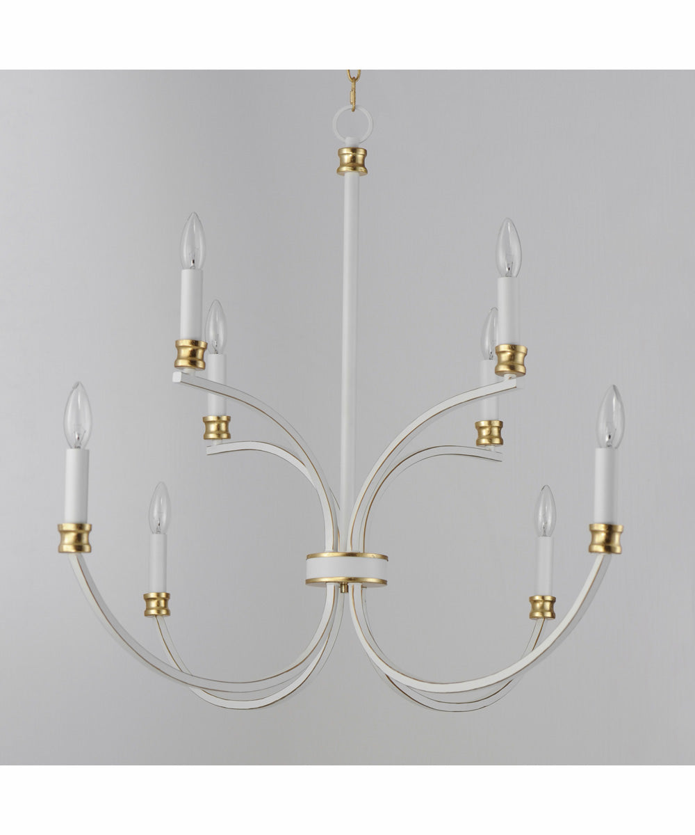 Charlton 8-Light Chandelier Weathered White/Gold Leaf