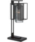 Silveny 1-Light Table Lamp Black/Arteglasse Shade