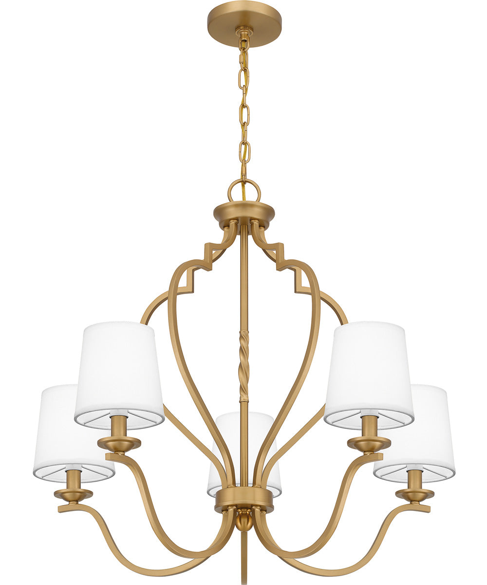 Wilkins 5-light Chandelier Brushed Weathered Brass