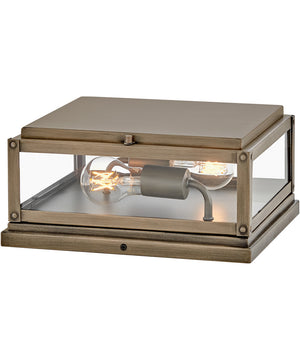 Max 2-Light Small Pier Mount Lantern in Burnished Bronze