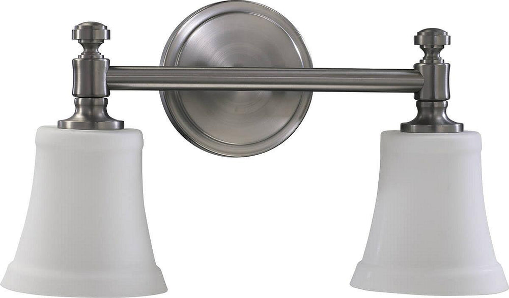 17"w 2-Light Bathroom Vanity Strip Satin Nickel