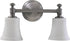 17"w 2-Light Bathroom Vanity Strip Satin Nickel