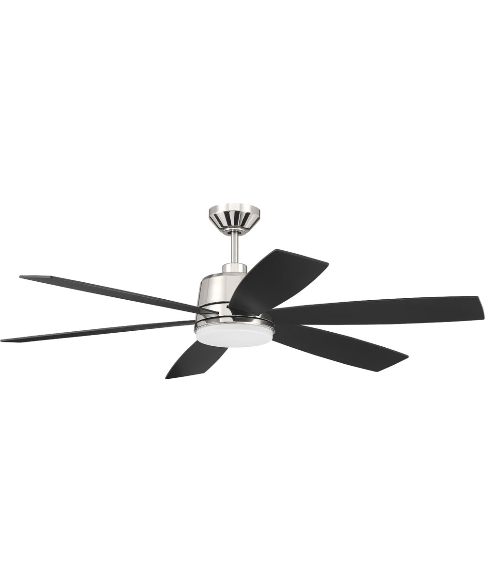 54" Hogan 1-Light Ceiling Fan (Blades Included) Polished Nickel