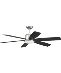 54" Hogan 1-Light Ceiling Fan (Blades Included) Polished Nickel