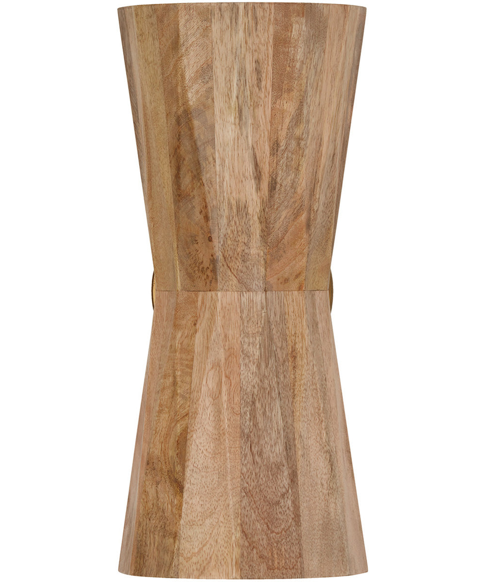 Nadeau 2-Light Sconce Light Wood and Patinaed Brass
