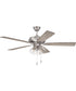 52" Eos Clear 4 Light 4-Light Ceiling Fan (Blades Included) Brushed Polished Nickel