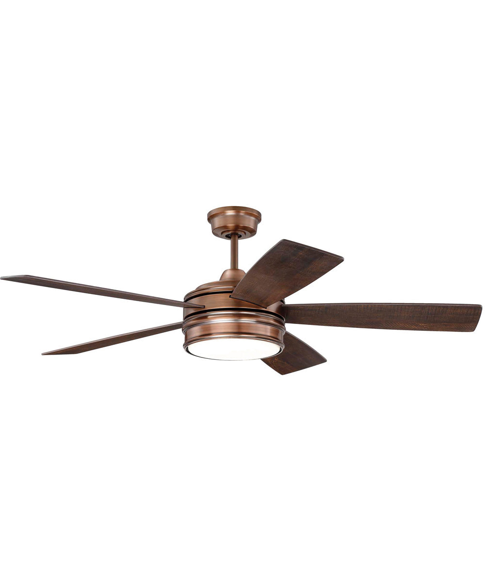 Braxton 1-Light LED Ceiling Fan (Blades Included) Brushed Copper