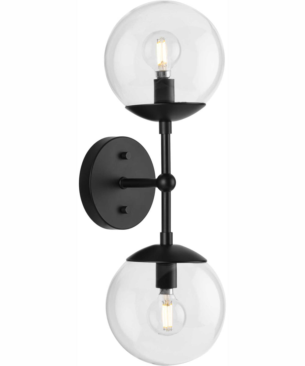 Atwell 2-Light Mid-Century Modern Wall Sconce Matte Black