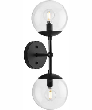 Atwell 2-Light Mid-Century Modern Wall Sconce Matte Black