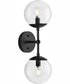 Atwell 2-Light Mid-Century Modern Wall Sconce Matte Black