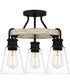 Kingsbridge 3-light Semi Flush Mount Earth Black