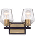 Avante Grand 2-Light Vanity Flat Black/Satin Brass